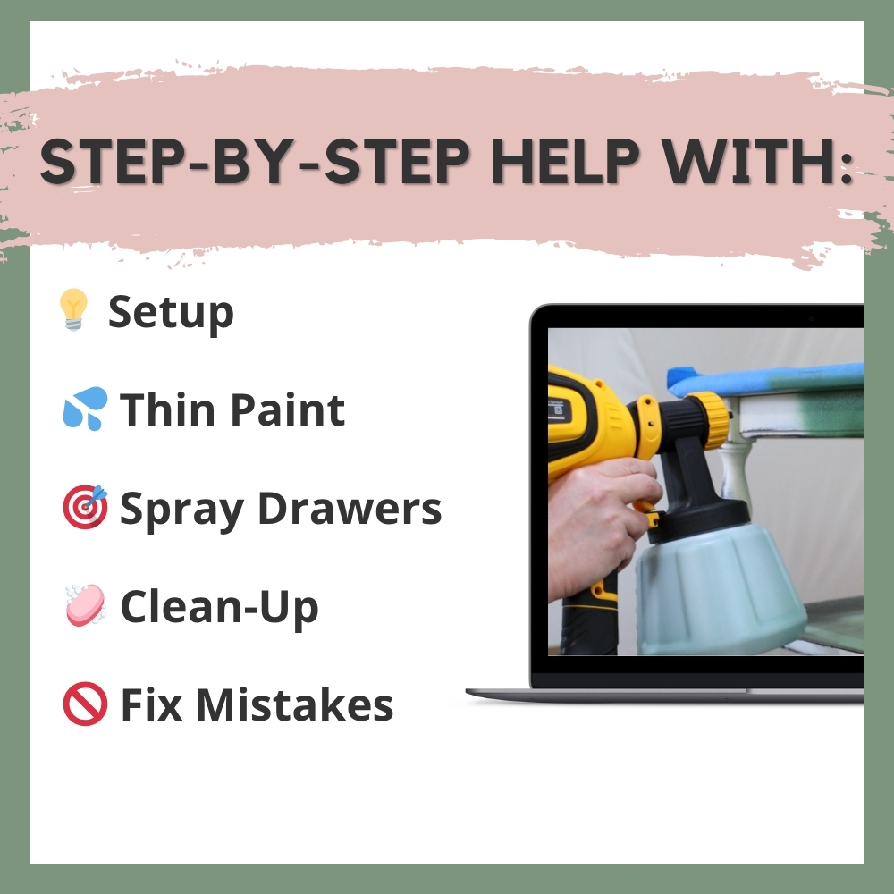 how the course helps you with using a paint sprayer on furniture